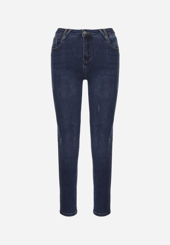 Niebieskie Jeansy z Domieszką Wiskozy o Kroju Skinny z Regularnym Stanem Zenisa 6