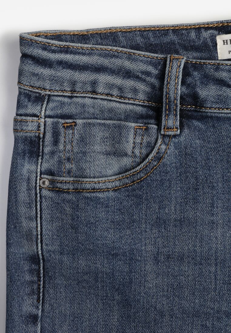 Niebieskie Bawełniane Jeansy Dzwony z Regularnym Stanem Zenorra 8