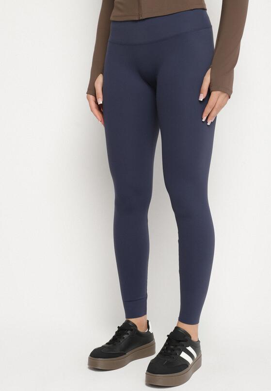 Niebieskie Legginsy z Wysokim Stanem i Szeroką Gumką w Pasie Lalar 1