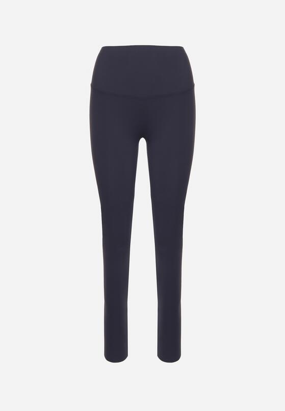 Niebieskie Legginsy z Wysokim Stanem i Szeroką Gumką w Pasie Lalar 6