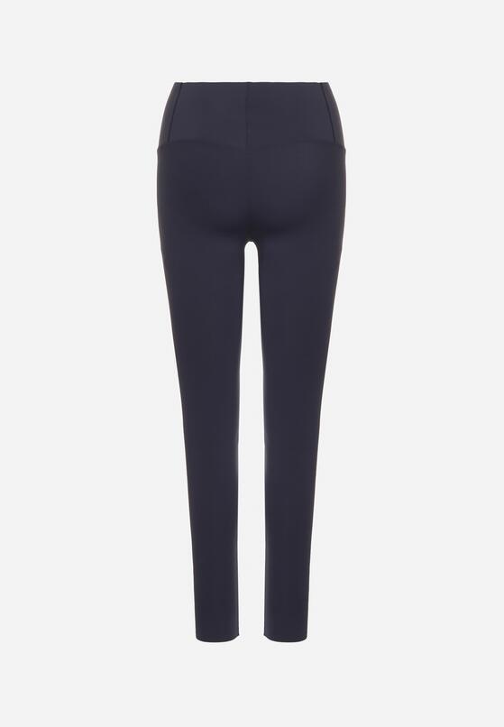 Niebieskie Legginsy z Wysokim Stanem i Szeroką Gumką w Pasie Lalar 7