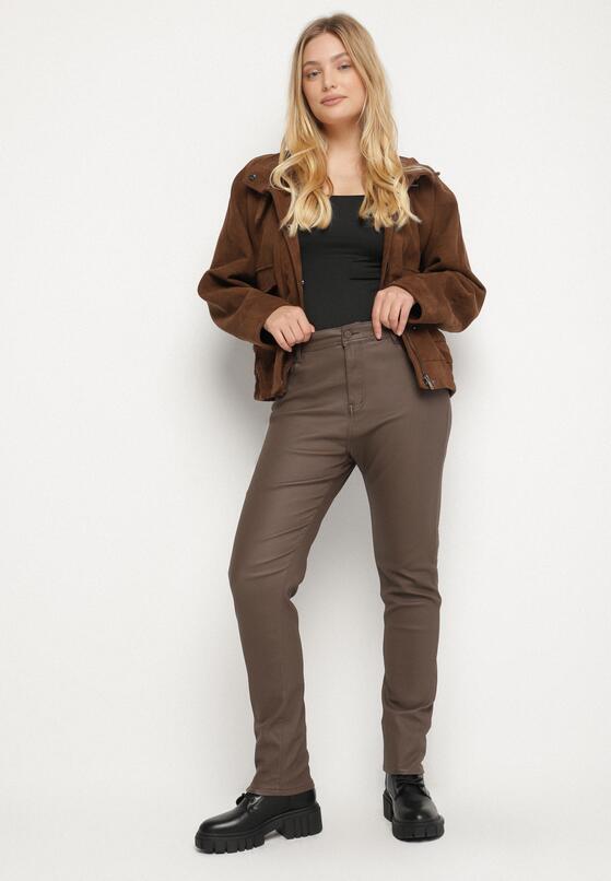 Brązowe Spodnie Skinny Gasi 4