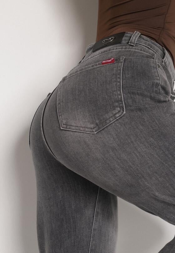 Szare Jeansy Mom Fit z Wysokim Stanem Rallanda 5