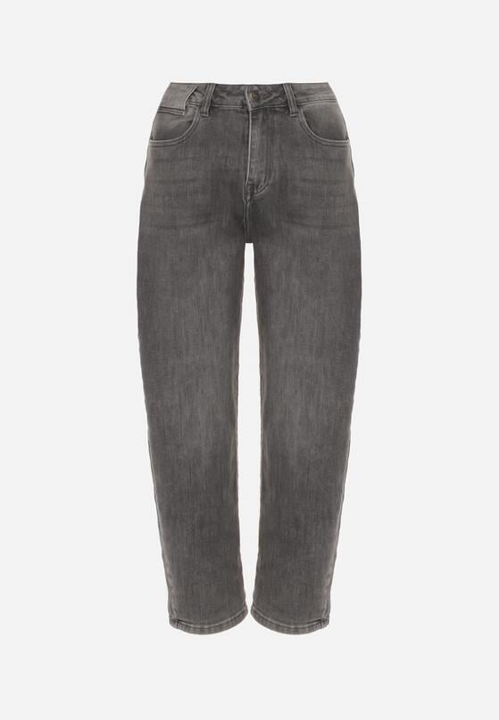 Szare Jeansy Mom Fit z Wysokim Stanem Rallanda 6
