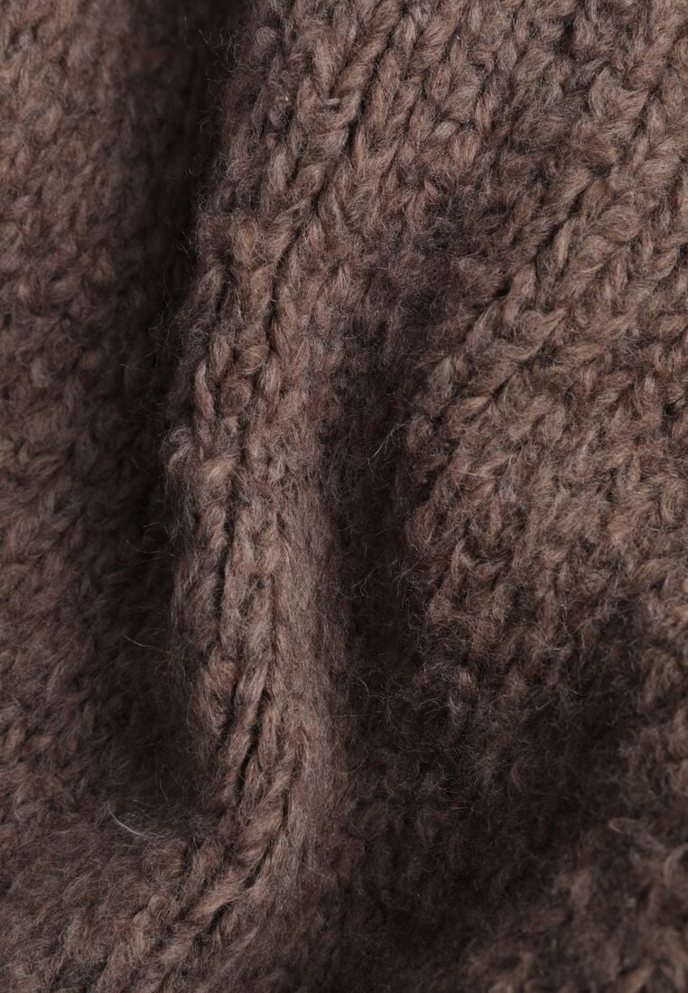 Jasnobrązowy Nietoperzowy Kardigan Bez Zapięć z Domieszką Wełny i Wiskozy Rallisa 8