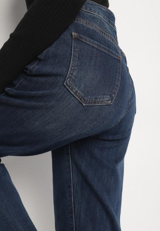 Niebieskie Jeansy Mom Fit z Wiskozą i Wysokim Stanem Errelia 5
