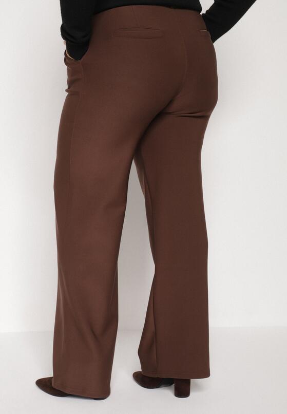 Brązowe Spodnie z Bawełną o Szerokim Kroju z Wysokim Stanem Danniva 3