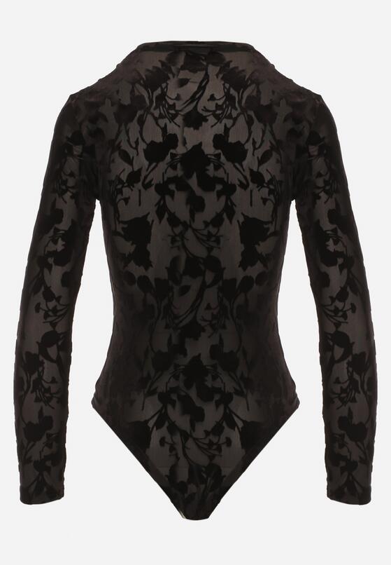 Czarne Body z Wiskozą i Welurowym Wzorem Zozelle 5