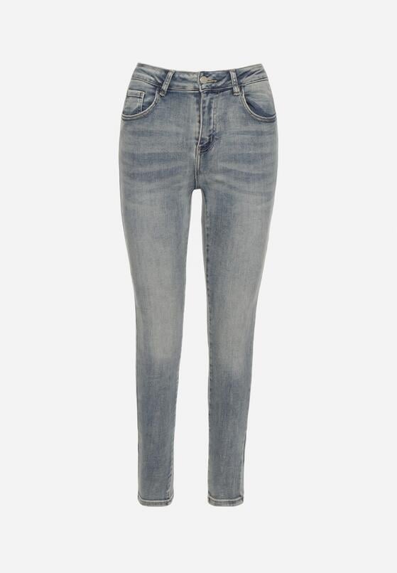 Niebieskie Jeansy Skinny z Bawełną z Regularnym Stanem Tevalka 6