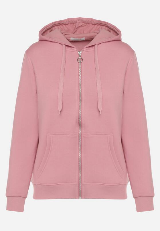 Ciemnoróżowa Bluza z Kapturem Zapinana na Suwak Erekai 6