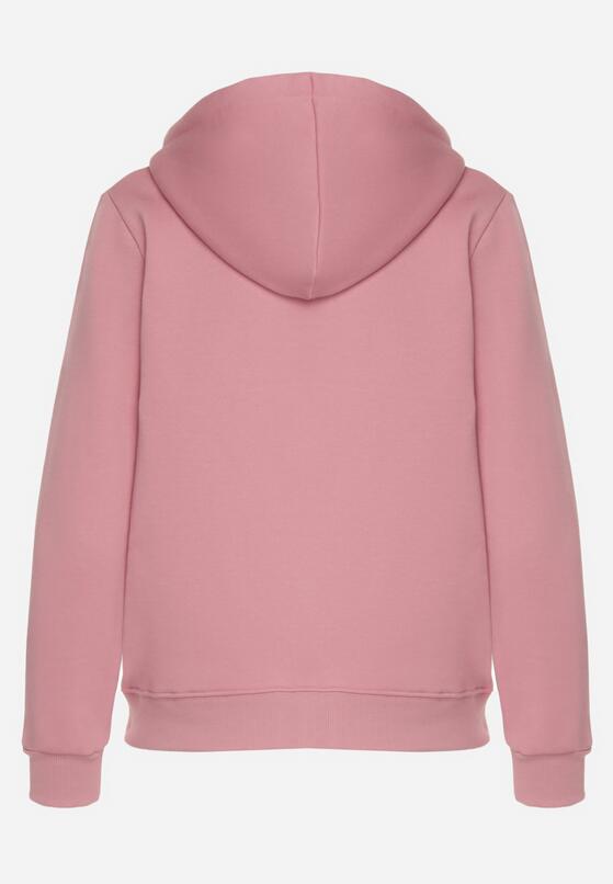 Ciemnoróżowa Bluza z Kapturem Zapinana na Suwak Erekai 7