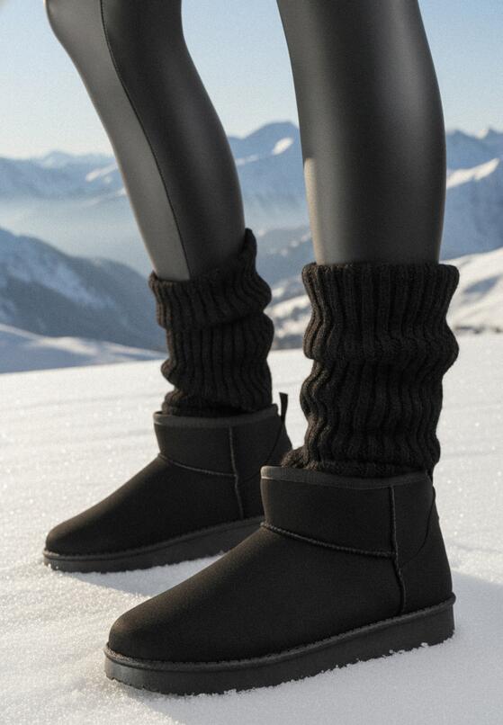 Czarne Krótkie Śniegowce Zozaline 1