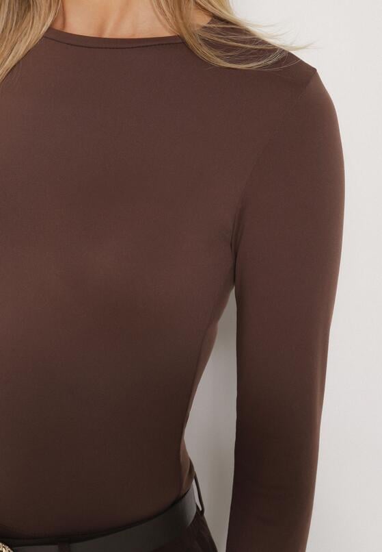 Brązowa Bluzka ana Bluzka Typu Longsleeve Lisfia 5