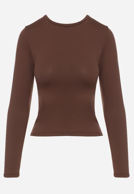 Brązowa Bluzka ana Bluzka Typu Longsleeve Lisfia 6