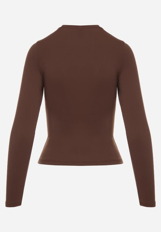 Brązowa Bluzka ana Bluzka Typu Longsleeve Lisfia 7