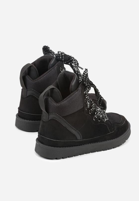 Czarne Sneakersy z Ozdobnymi Sznurówkami Eveslia 6