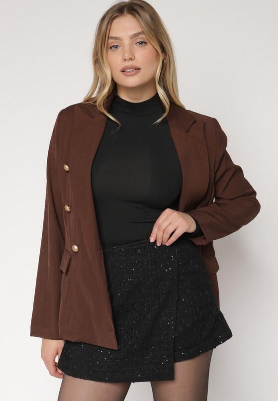 Czarne Spódnico-Szorty z Wełną i Cekinami Fedara 4