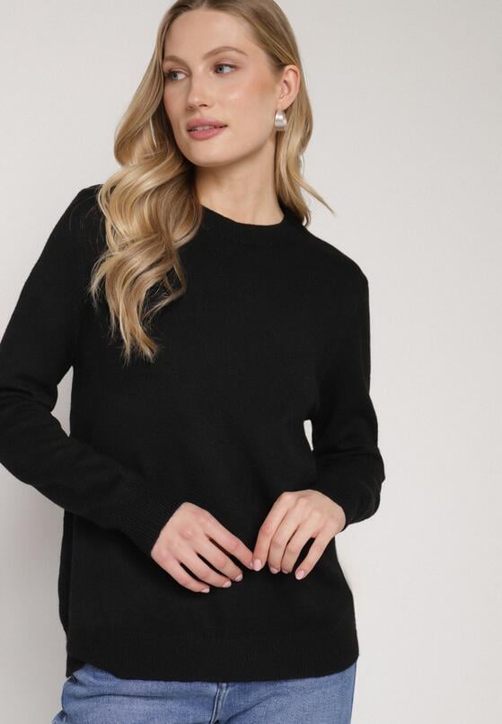 Czarny Casualowy Sweter z Wełną i Bawełną Nedalla 2