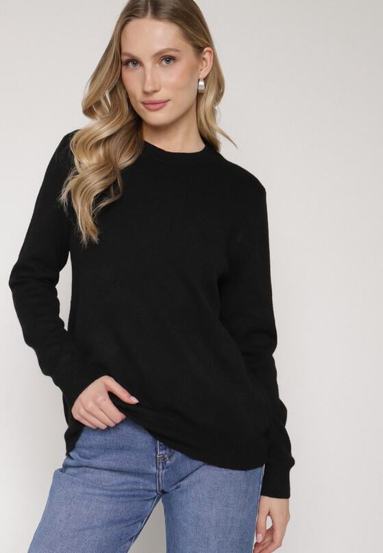Czarny Casualowy Sweter z Wełną i Bawełną Nedalla 4
