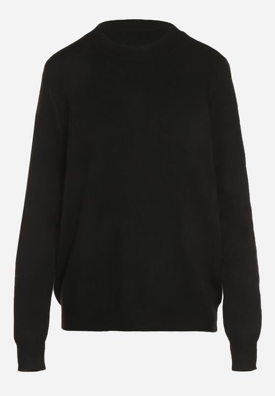 Czarny Casualowy Sweter z Wełną i Bawełną Nedalla 6