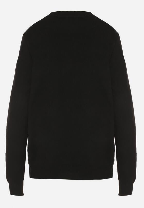 Czarny Casualowy Sweter z Wełną i Bawełną Nedalla 7