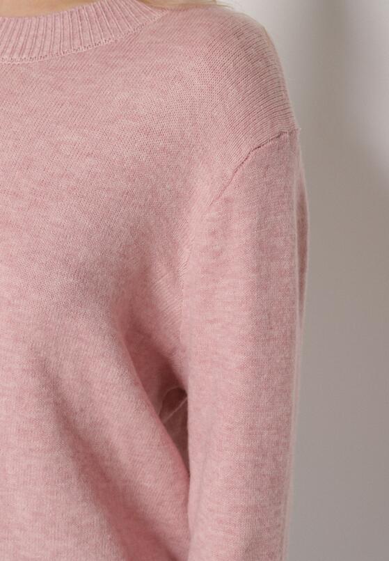 Jasnoróżowy Casualowy Sweter z Wełną i Bawełną Nedalla 5