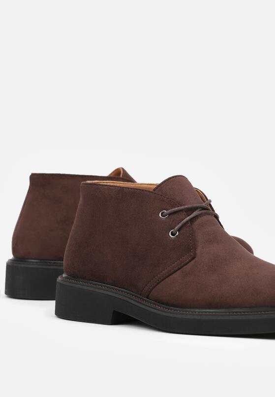 Brązowe Botki w Stylu Trzewików Fezelia 4