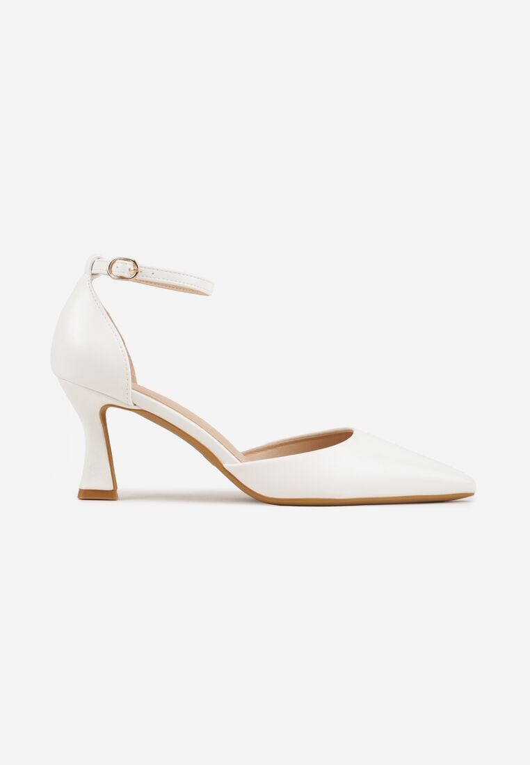 Białe Czółenka Vices ze Szpiczastym Noskiem na Obcasie Typu Klepsydra Nusorilis 4