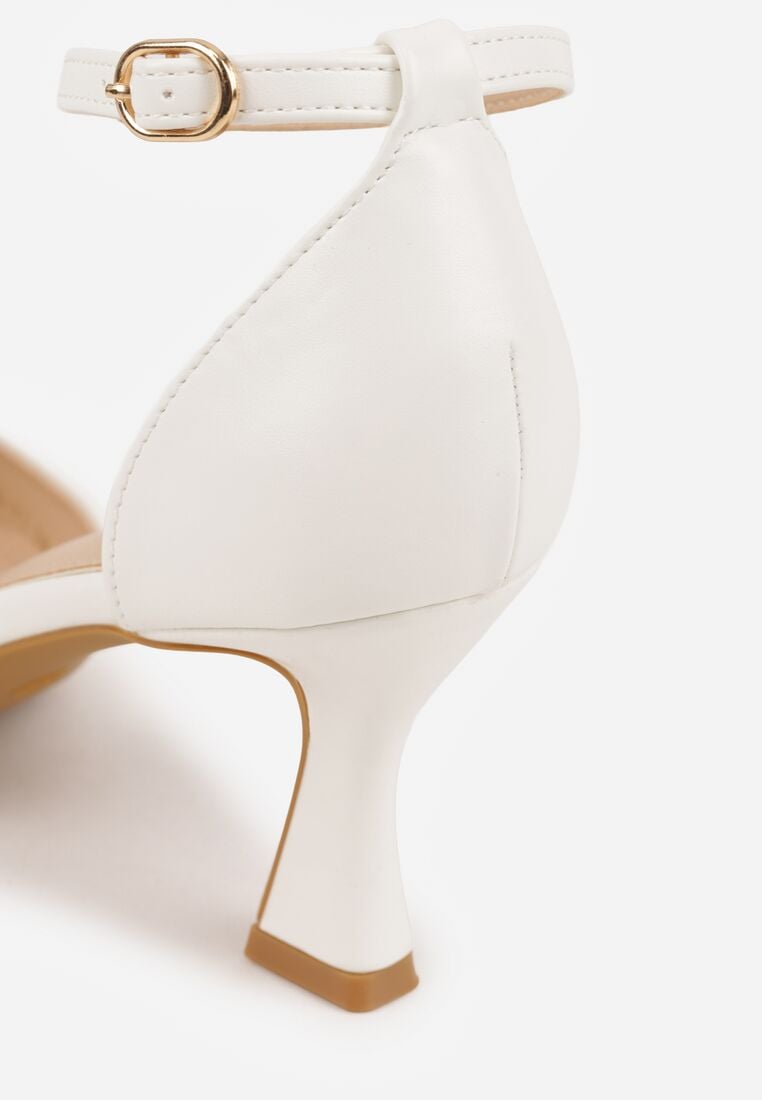 Białe Czółenka Vices ze Szpiczastym Noskiem na Obcasie Typu Klepsydra Nusorilis 8