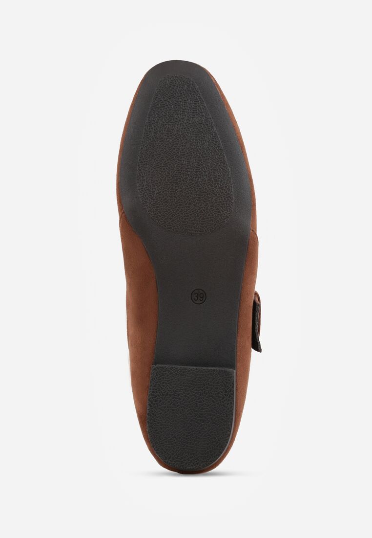 Jasnobrązowe Balerinki Vices ze Skórzaną Wkładką i Szerokim Paskiem ze Sprzączką Rilucea 7