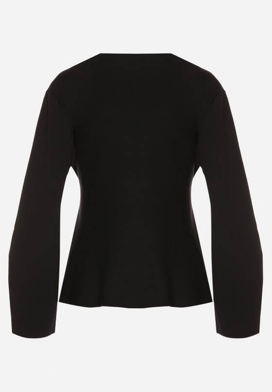 Czarny Kardigan z Wiskozą i Wiązaniem w Pasie Tusvela 7