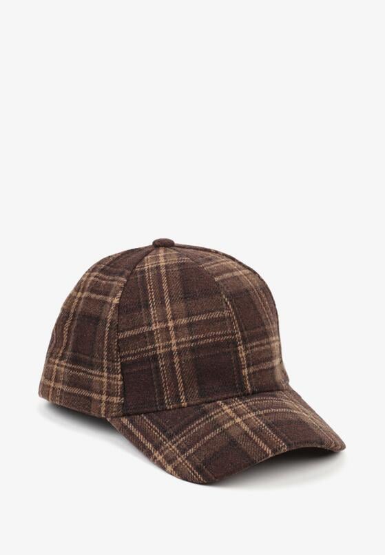 Brązowa Czapka z Daszkiem w Kratkę Venesse 1