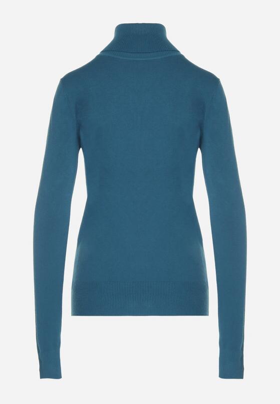 Granatowy Golf Sweter z Wiskozą i Kaszmirem Zailaya 7