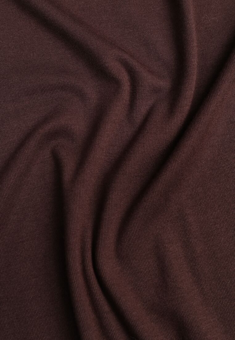 Brązowa Bawełniana Spódnica o Rozkloszowanym Kroju Tusnara 8