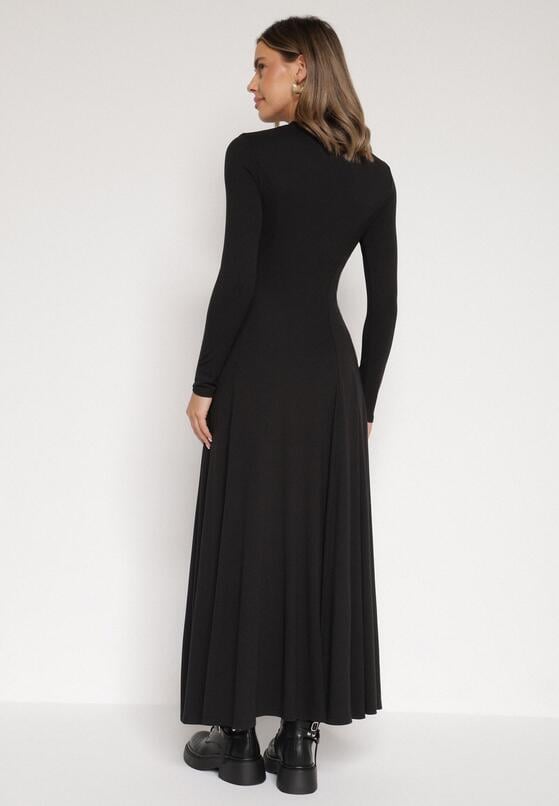 Czarna Bawełniana Sukienka o Rozkloszowanym Kroju Tuselenea 3