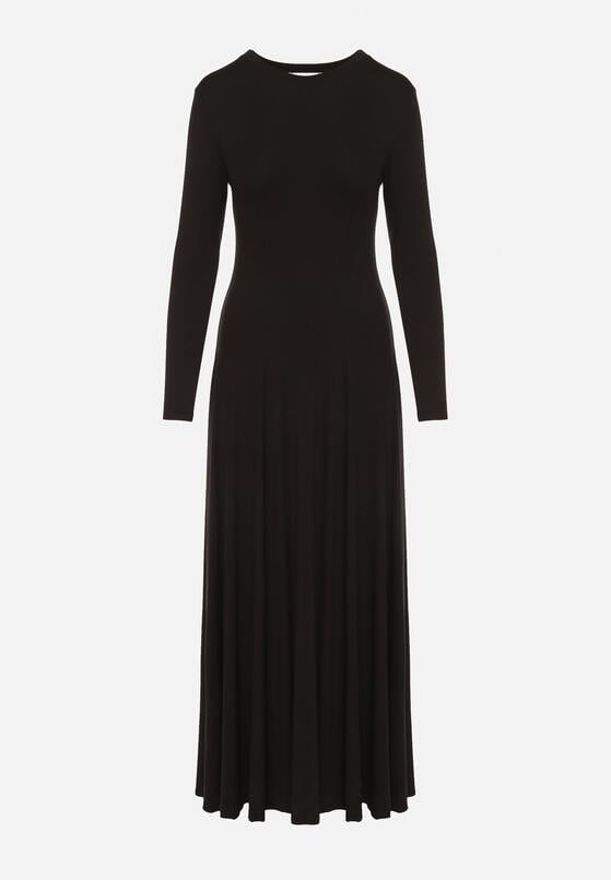 Czarna Bawełniana Sukienka o Rozkloszowanym Kroju Tuselenea 6