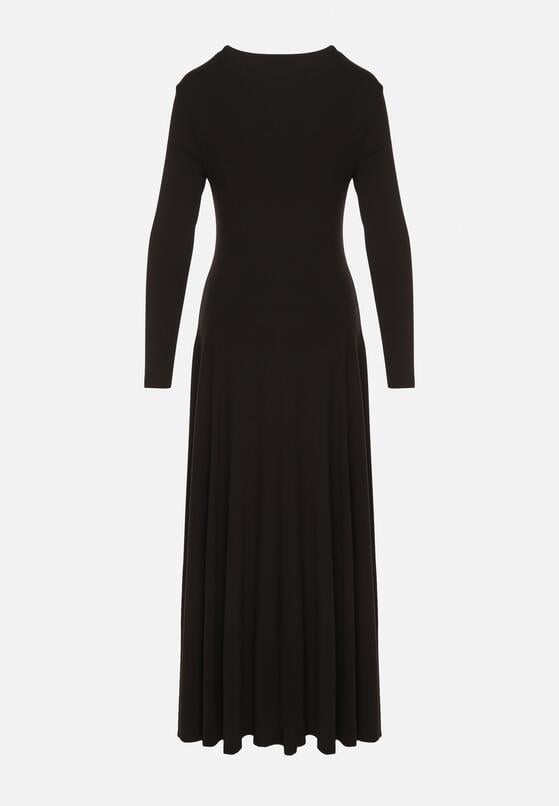 Czarna Bawełniana Sukienka o Rozkloszowanym Kroju Tuselenea 7