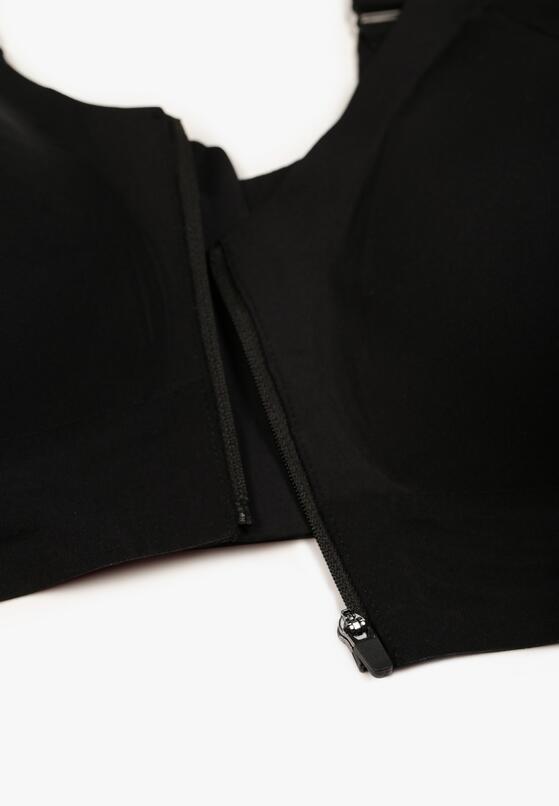 Czarny Sportowy Biustonosz z Suwakiem z Przodu Eziline 2