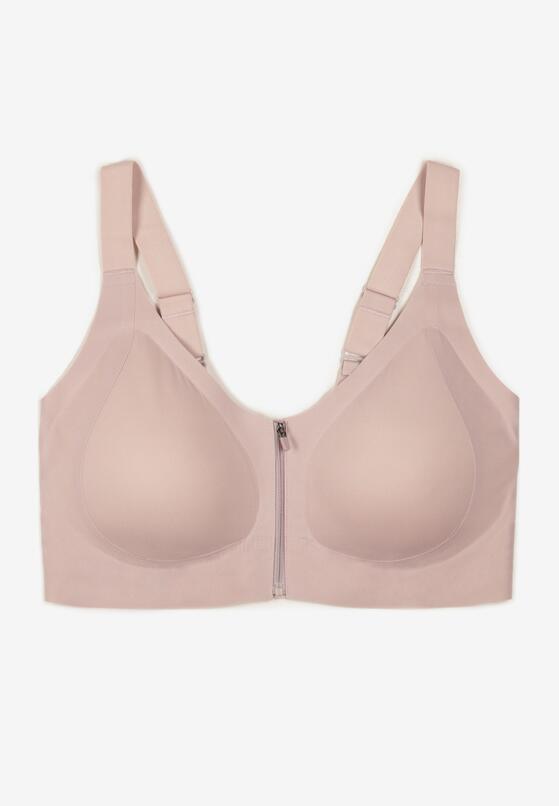 Jasnofioletowy Sportowy Biustonosz z Suwakiem z Przodu Eziline 1