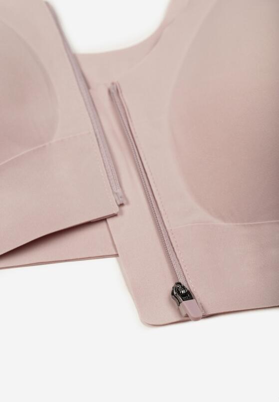 Jasnofioletowy Sportowy Biustonosz z Suwakiem z Przodu Eziline 2