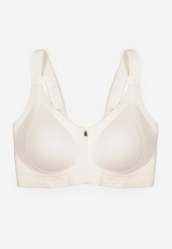 Biały Sportowy Biustonosz z Suwakiem z Przodu Eziline 1