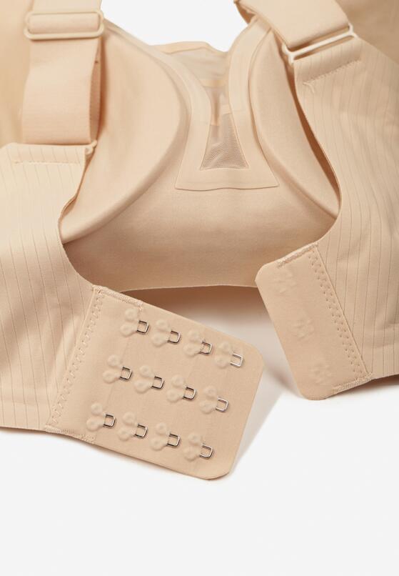 Jasnobeżowy Biustonosz z Prążkowanego Materiału Ezimere 2