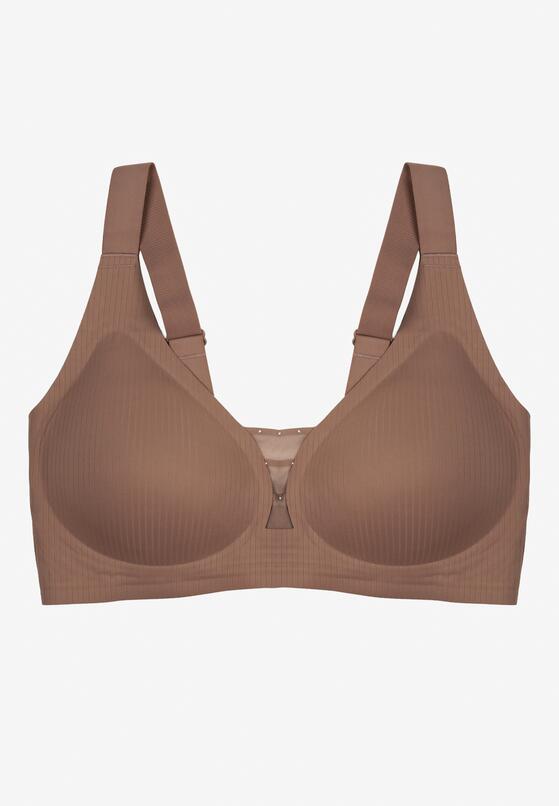 Ciemnobeżowy Biustonosz z Prążkowanego Materiału Ezimere 1