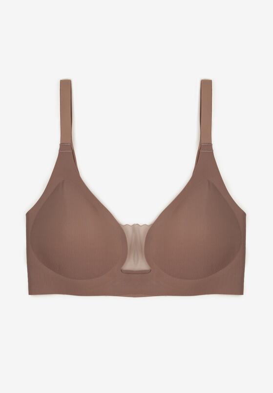 Ciemnobeżowy Biustonosz z Ozdobnym Wycięciem Ezirelle 5