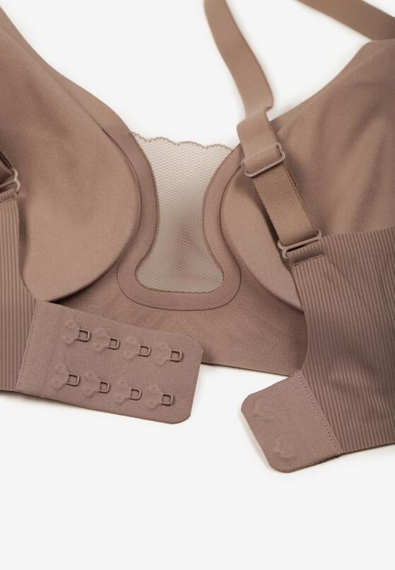 Ciemnobeżowy Biustonosz z Ozdobnym Wycięciem Ezirelle 6