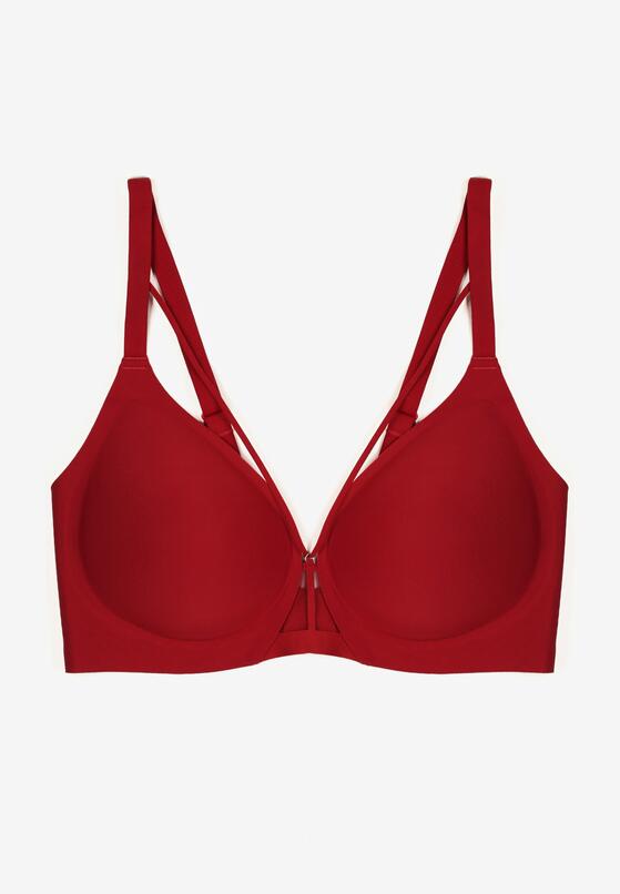 Bordowy Biustonosz z Ozdobnymi Paskami Zetessa 5