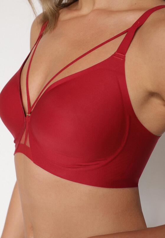 Bordowy Biustonosz z Ozdobnymi Paskami Zetessa 4