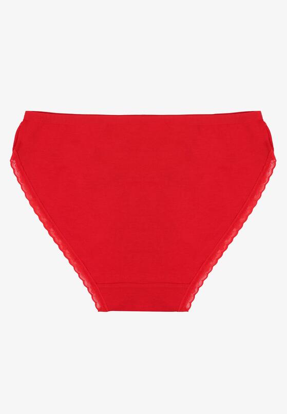 Czerwone Bawełniane Majtki Typu Figi z Koronką i Kokardą Zeteria 2