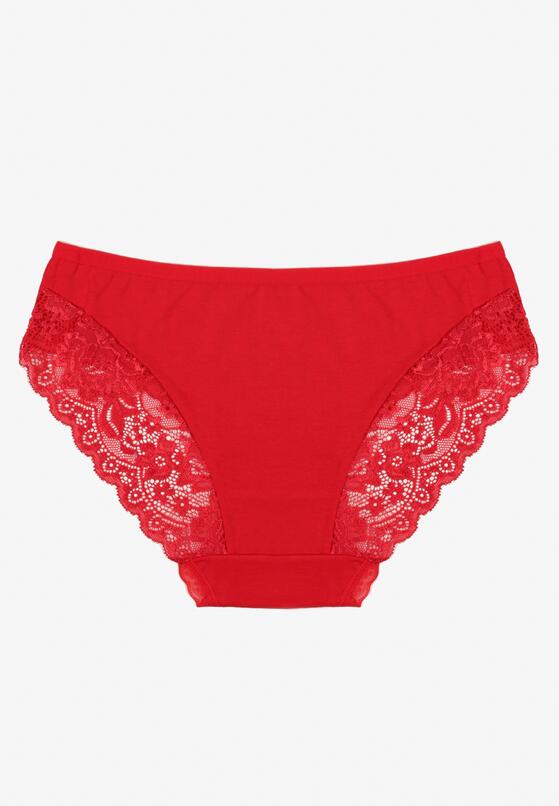 Czerwone Majtki Figi Zdobione Koronką Venissella 2