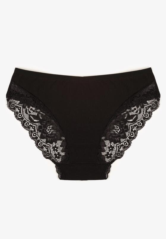 Czarne Majtki Figi Zdobione Koronką Venissella 2